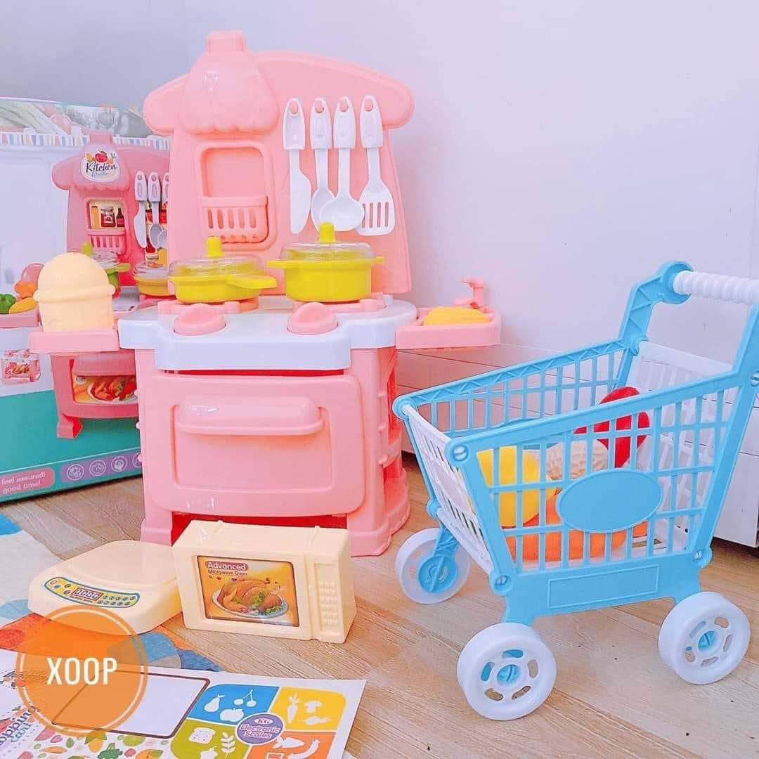 Bộ đồ chơi nhà bếp cao cấp mini kitchen đủ món đồ nhỏ xinh cho việc nấu ăn của bé.