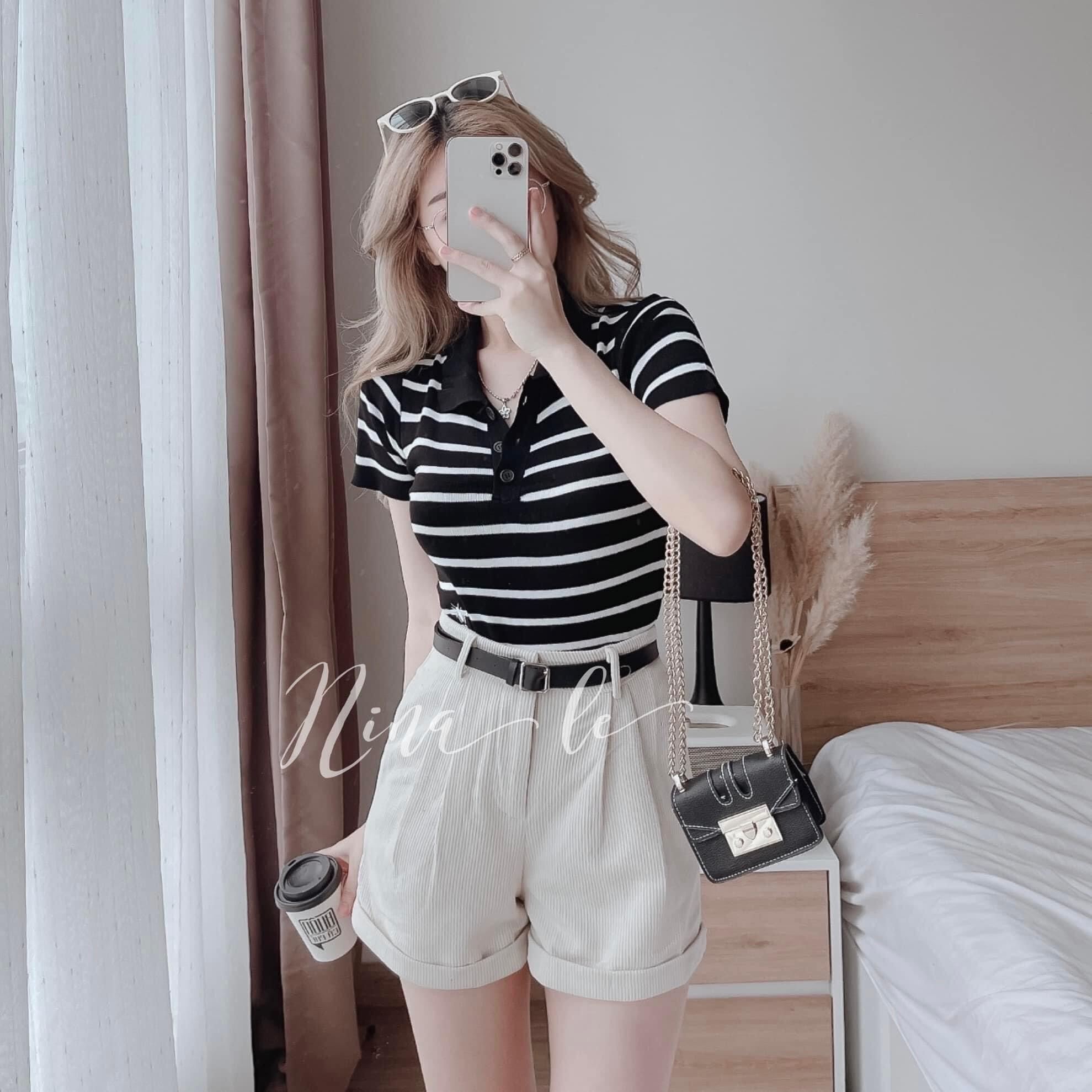 ÁO CROPTOP PETTER MIX VIỀN CỔ