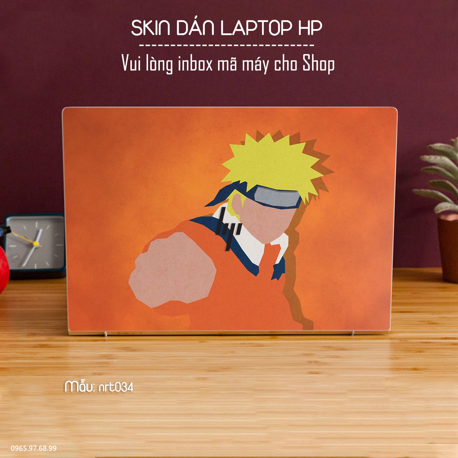 Decal Skin dán Laptop HP mẫu Naruto (inbox mã máy cho shop)