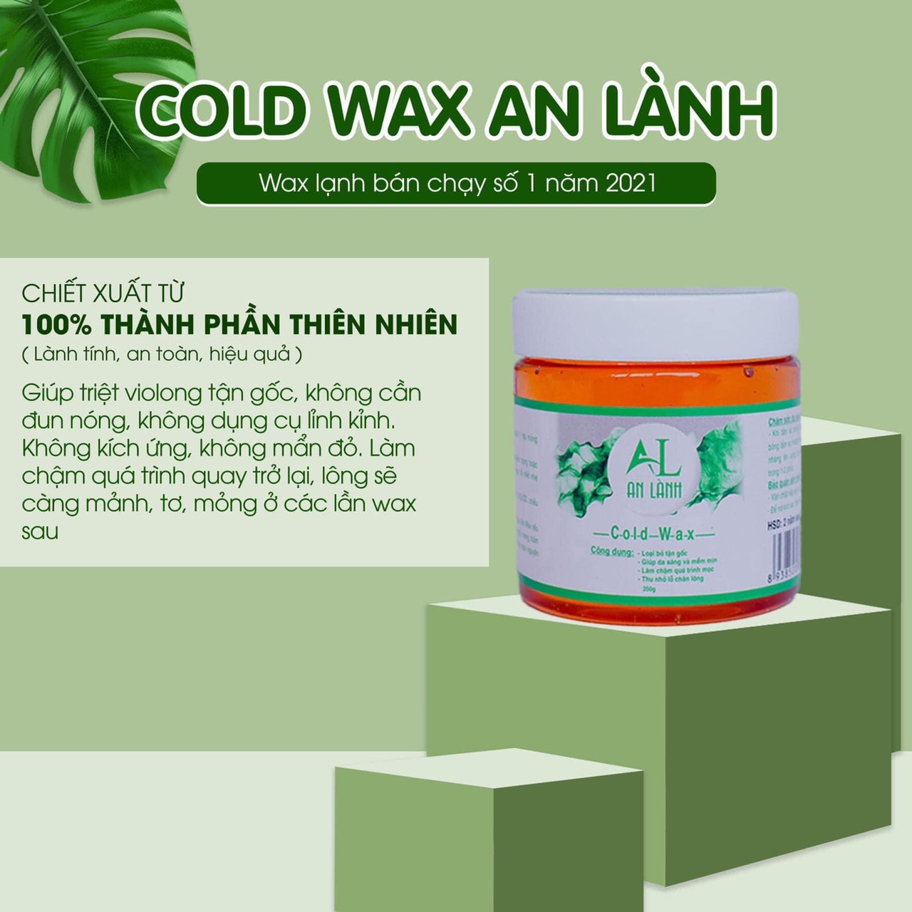 Triệt lông, tẩy lông ( Sáp wax + mỡ trăn An Lành ) Tặng que và giấy wax
