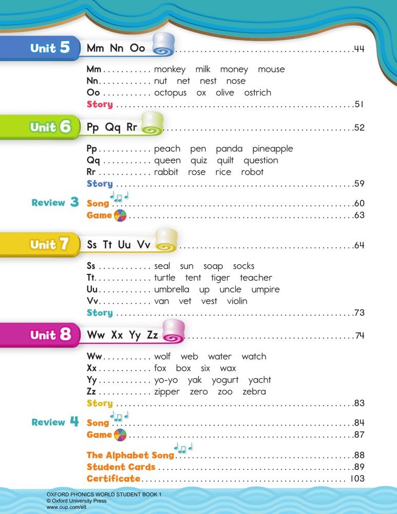Oxford Phonics World (5 Level 10 cuốn + VIDE.O + MP3) [Sách nhập, màu]