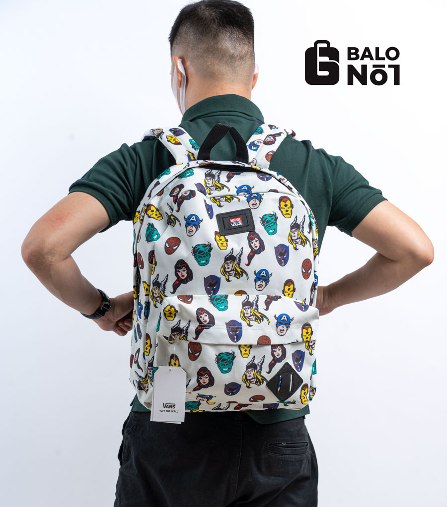 [HCM]Balo Cao Cấp Van.s X Marvel Old Skool II Backpack White