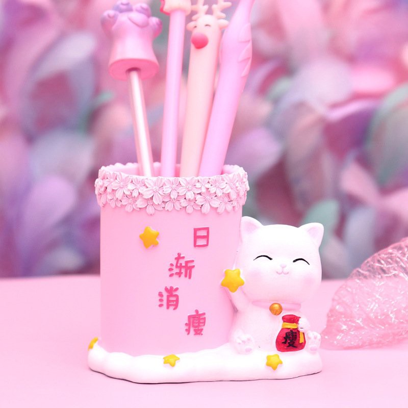 [HCM]Ống Cắm Bút Mèo Lucky