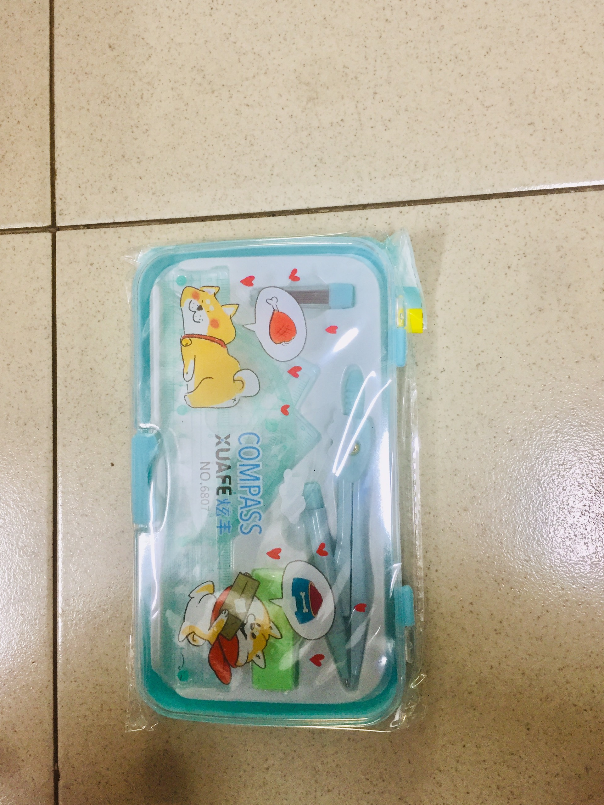 Bộ Compa chì bấm, thước 6807 (shop giao màu ngẫu nhiên)