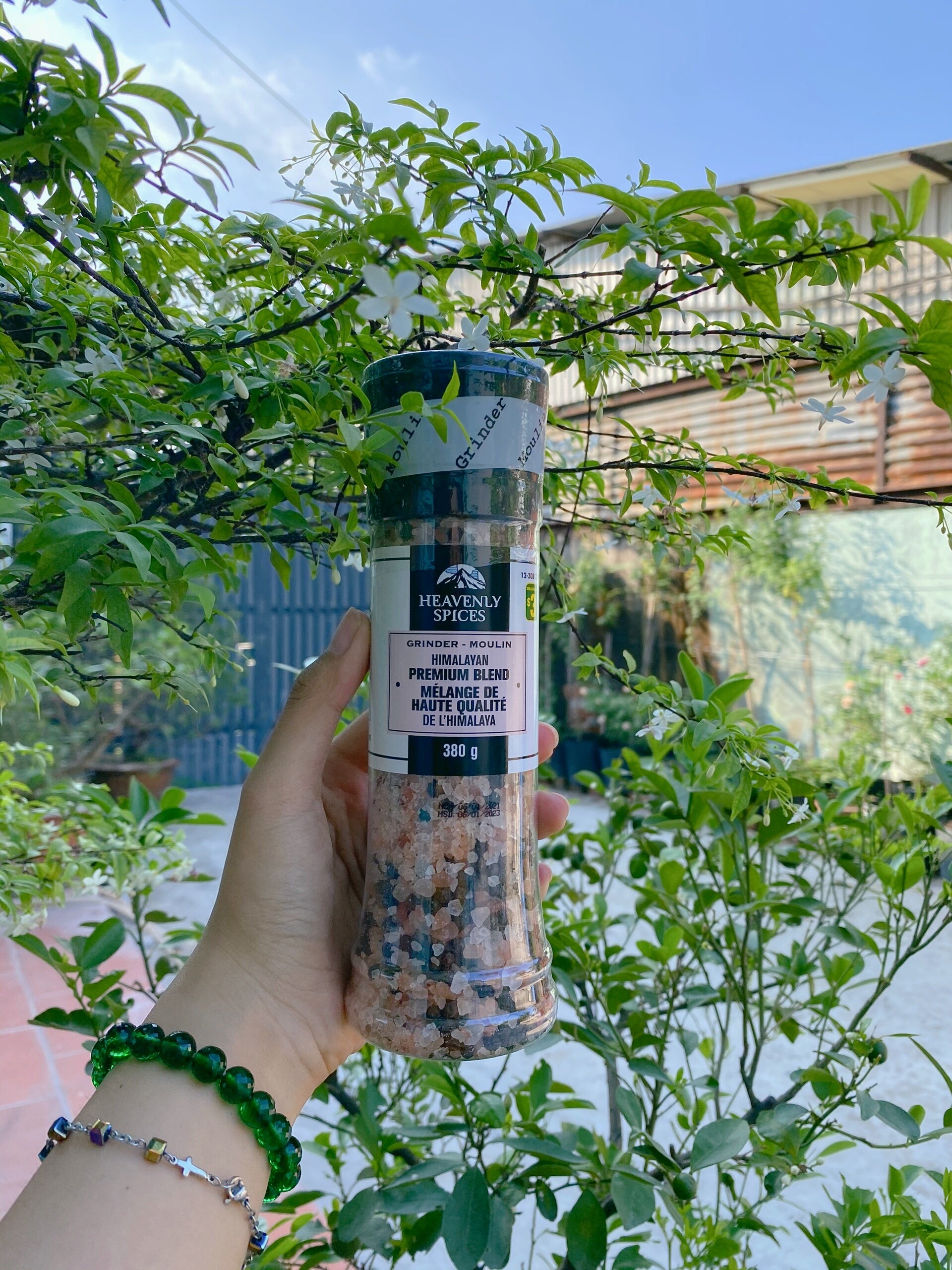 [HCM]Muối hồng Himalayan kèm tiêu sạch chai 380g (nắp có cối xay)