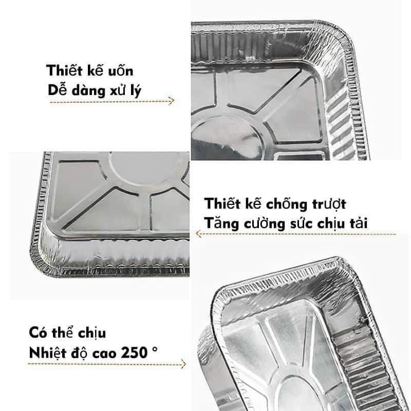 SET 10 Khay giấy bạc nướng hình chữ nhật