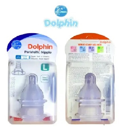 Núm Vỉ Silicone Siêu Mềm Cổ Hẹp Dolphin ( 2 Cái/ Vỉ) - Size S/M/L/Y