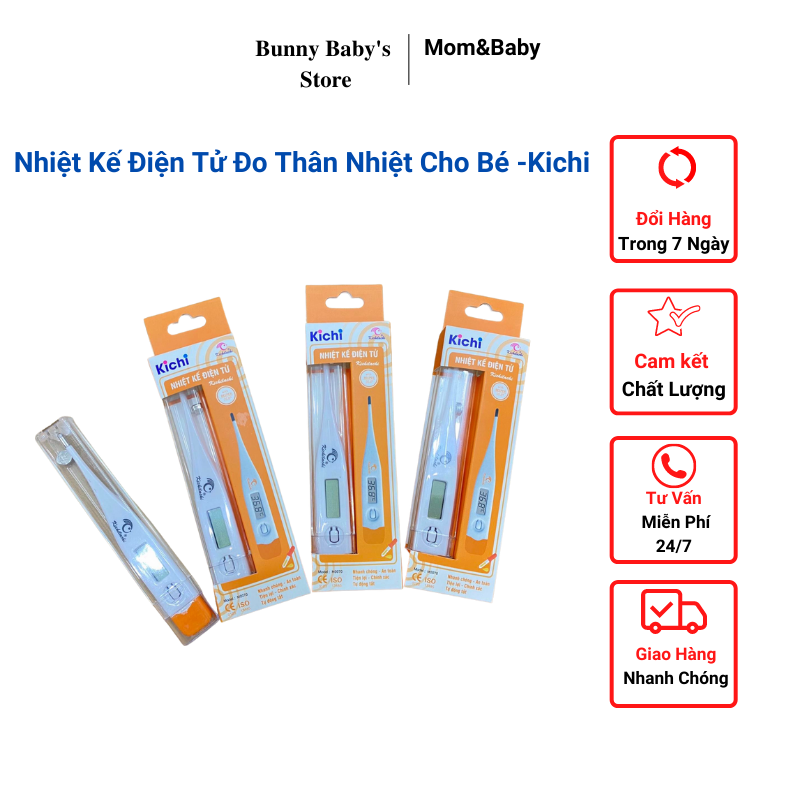 Nhiệt kế Cho Trẻ Sơ Sinh, Nhiệt Kế Điện Tử Kichi Kiểm Tra Thân Nhiệt Cho Bé BunnybabyStore - KAWAII BABY