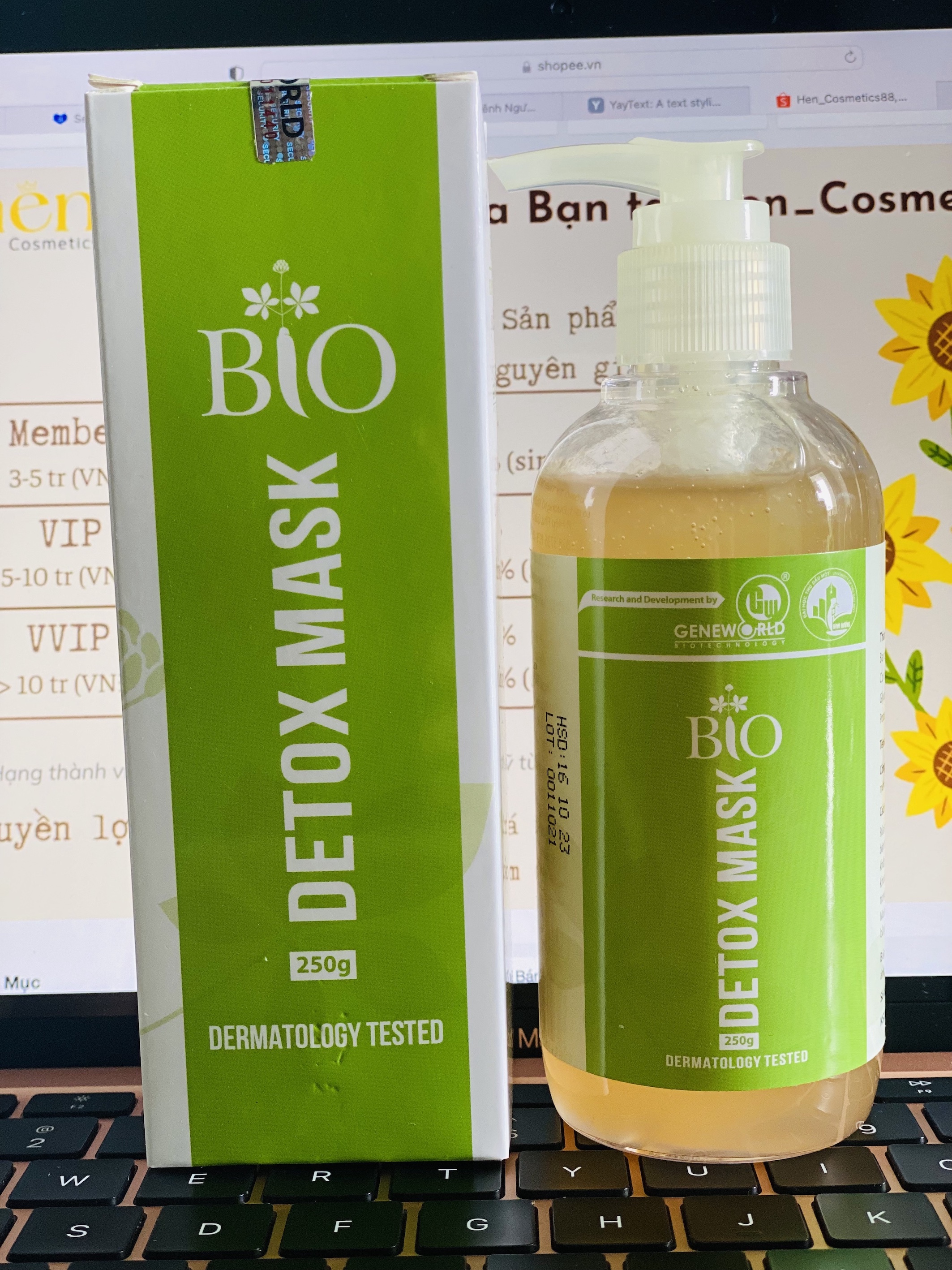 [HCM]BIO DETOX MASK - MẶT NẠ THẢI ĐỘC DA, LÀM SẠCH DA 250G [GENWORLD CHÍNH HÃNG]