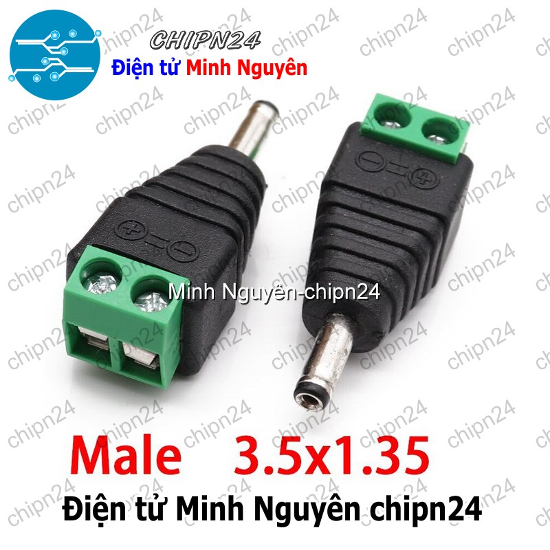 [2 cái] (F115) Đầu chuyển Jack DC ra Domino (2.1mm x 5.5mm 2.5mm x 5.5mm 1.35mm x 3.5mm Đực/Cái) - HHH.00284