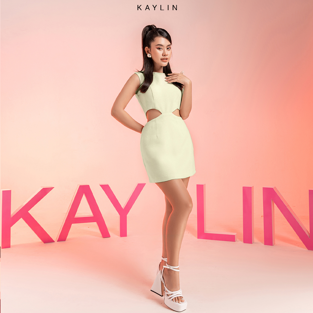 Đầm Tweer khoét eo N1802 - KAYLIN