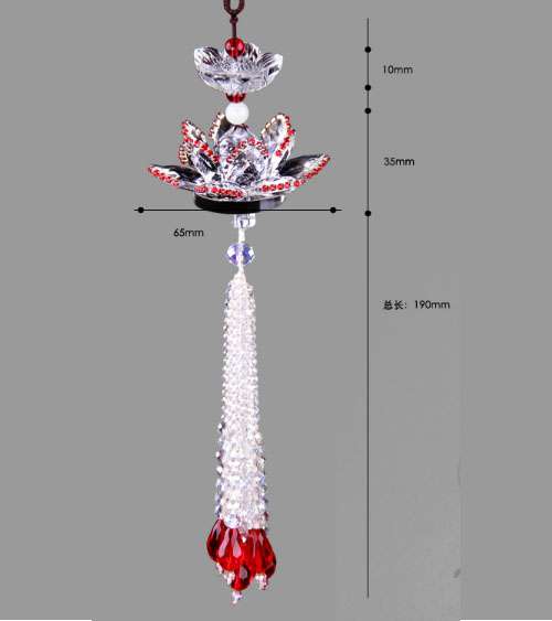 Hoa sen bằng pha lê trang trí ô tô