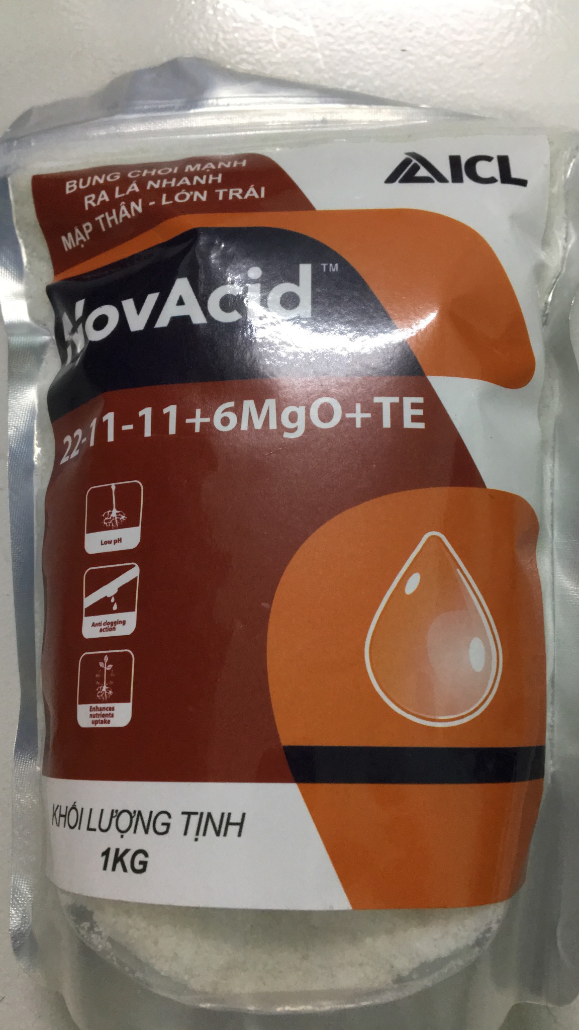 Phân bón novacid 22-11-11 + 6mgo + te icl israel - túi 1kg