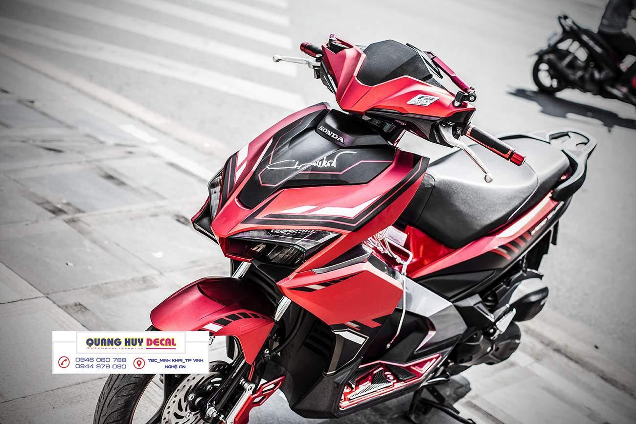 Tem xe AIR BLADE đỏ đen đơn giản - làm  tem dán xe máy AIR BLADE theo yêu cầu - Tem xe AIR BLADE rẻ và đẹp