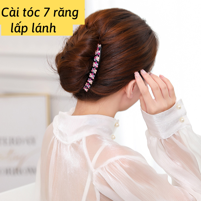 [phần 2] 1 cài tóc nữ 7 răng hình Bông Hoa xinh lấp lánh
