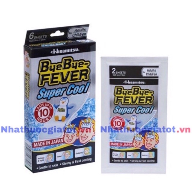 [Túi 2 Miếng] Miếng Dán Hạ Sốt BYEBYE FEVER Hisamitsu