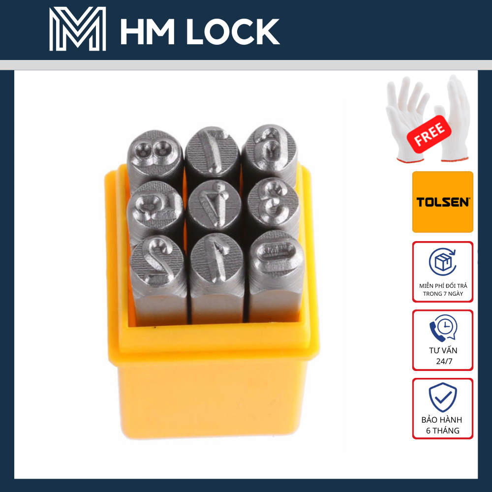 Bộ đóng số 9 cây nhỏ, lớn 3mm tolsen - hàng chính hãng - 25094
