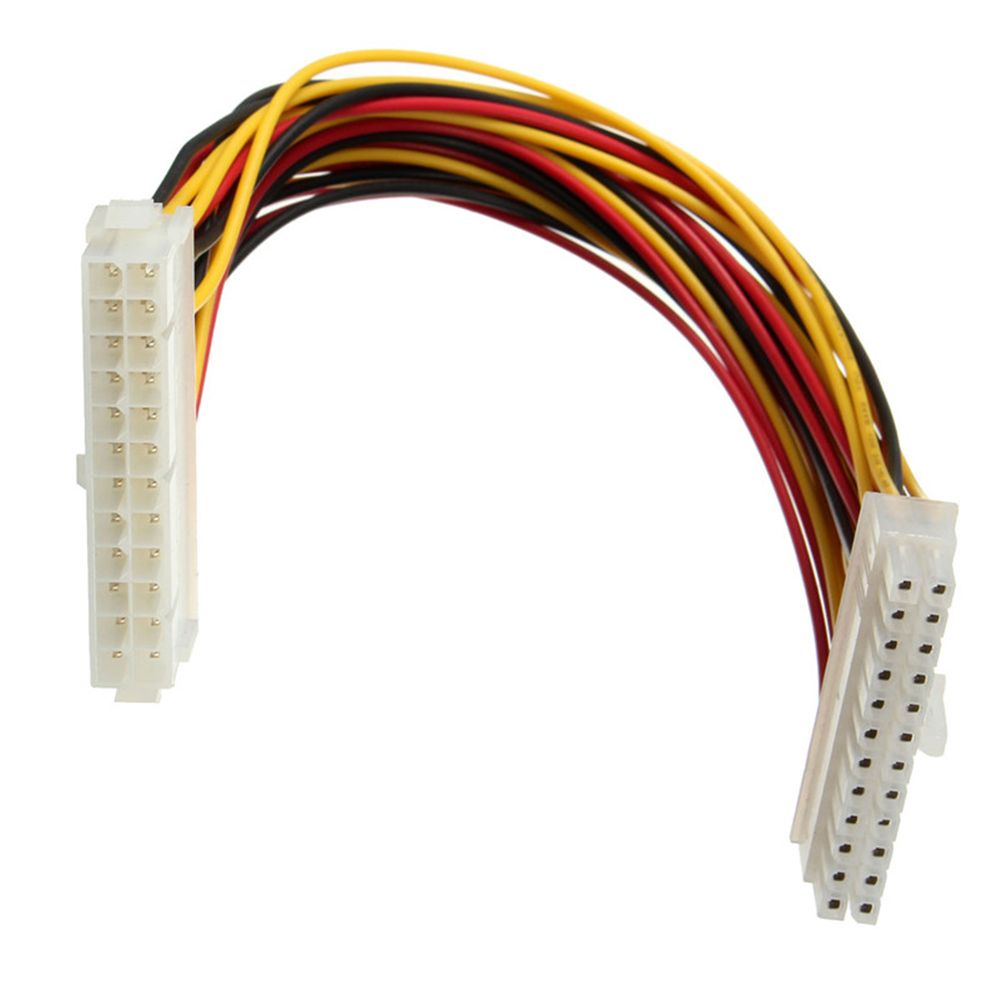 GEYU Đầu Nối Cáp ATX Nối Dài 24 Chân Đực Sang 24 Chân Cái Bằng Đồng Nguyên Chất Hữu Ích, 300Mm Đầu Nối Dây Nguồn Máy Tính Văn Phòng Cáp Nối Dài Đầu Nối Cáp Máy Tính