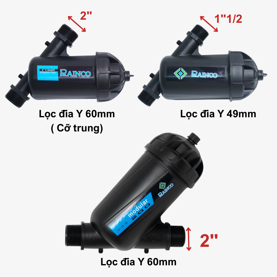 Lọc đĩa chữ Y Rainco phi 60mm (bầu lớn)