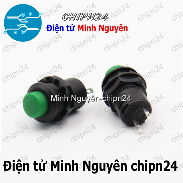 [2 cái] Nút nhấn Tự giữ DS-425 Xanh Lá (Nút nhấn Tự giữ Phi 12 Xanh Lá) - HH001877