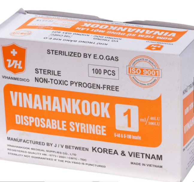 Bơm Tiêm Cam 1ml Vinahankook Insulin