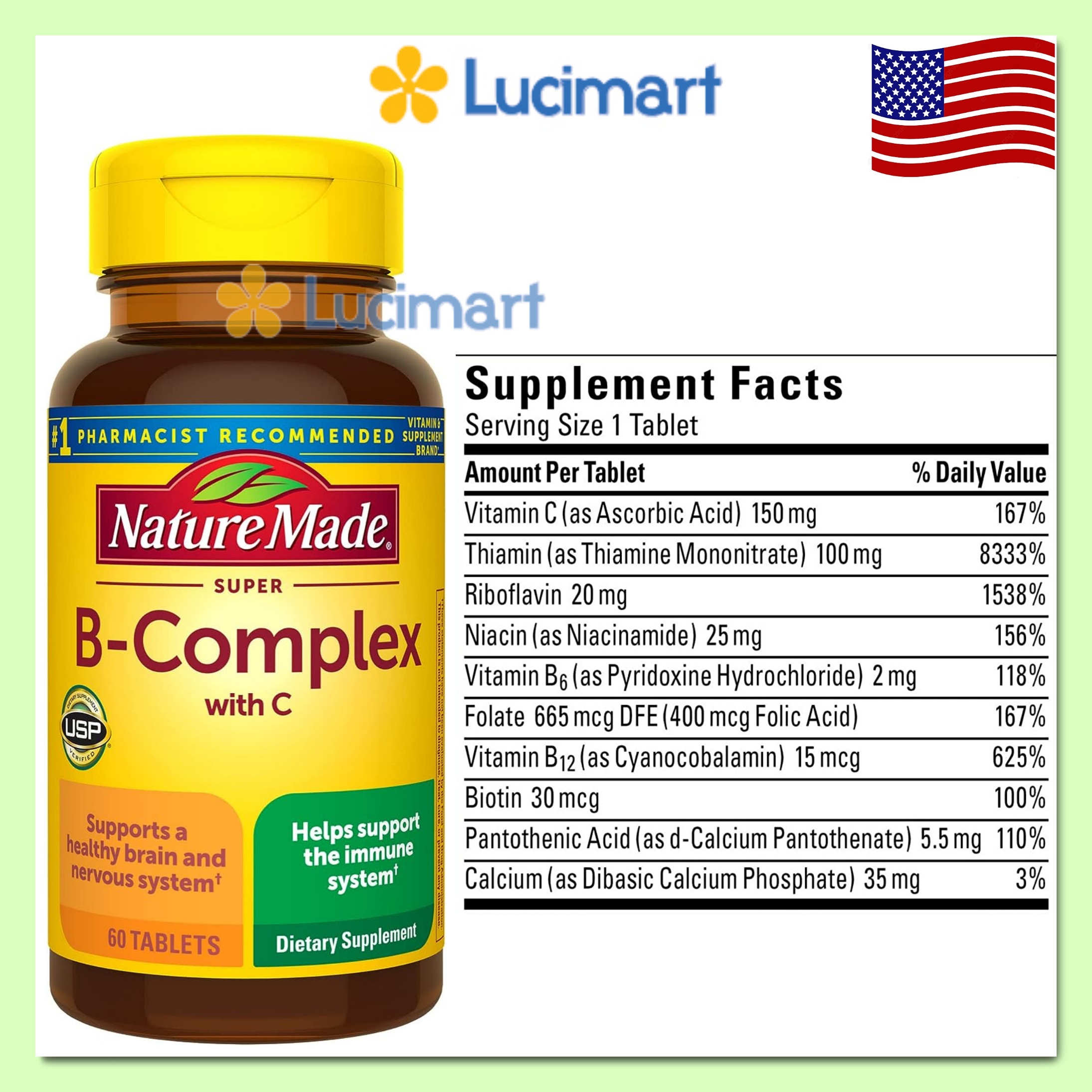 Vitamin B Super B Complex Nature Made Pills [American Product]
