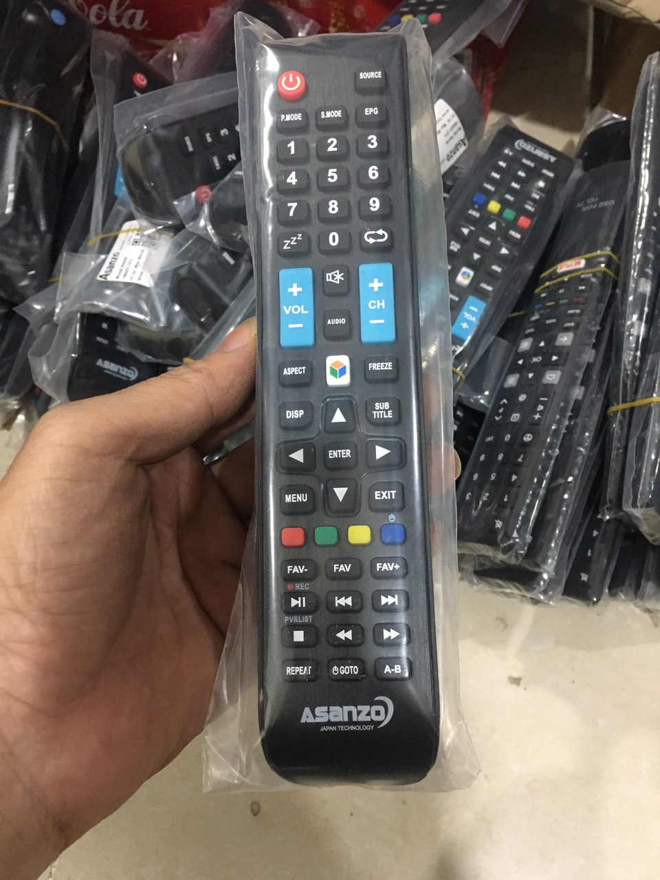 khiển tivi asanzo smart loại dài.