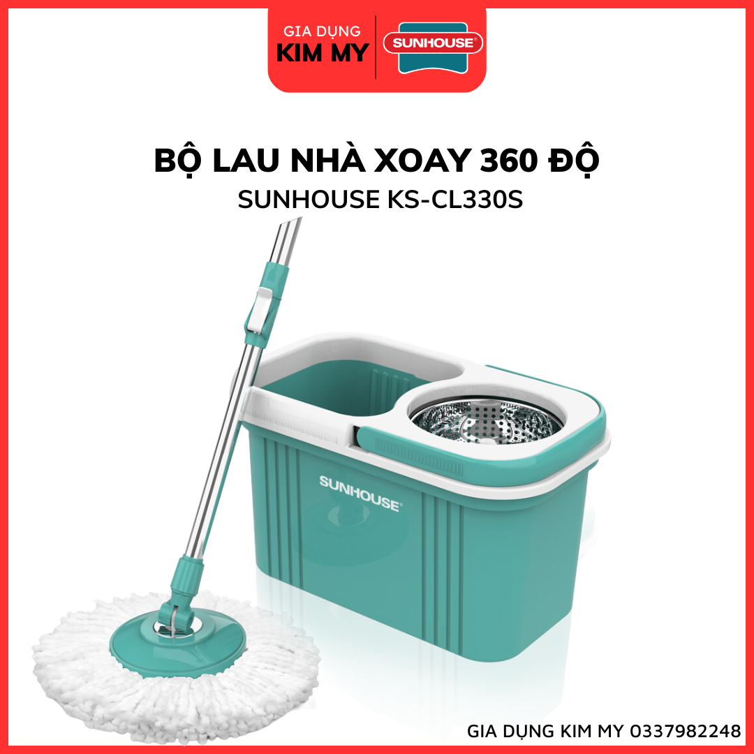 BỘ LAU NHÀ XOAY 360 ĐỘ SUNHOUSE KS-CL330S