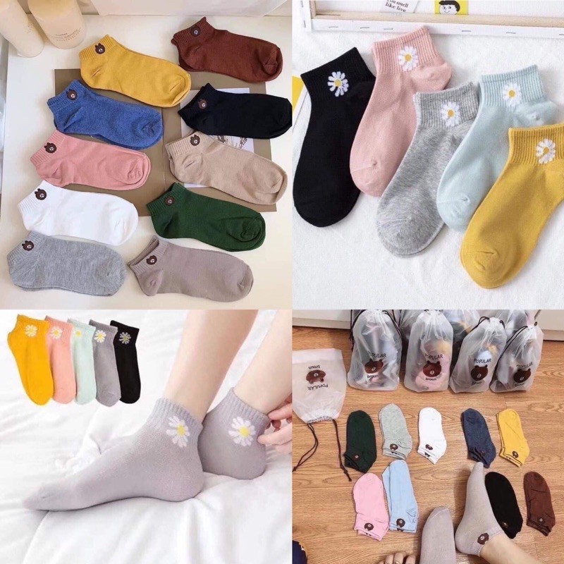 ( 1 đôi vớ ) Vớ thêu gấu siêu xinh