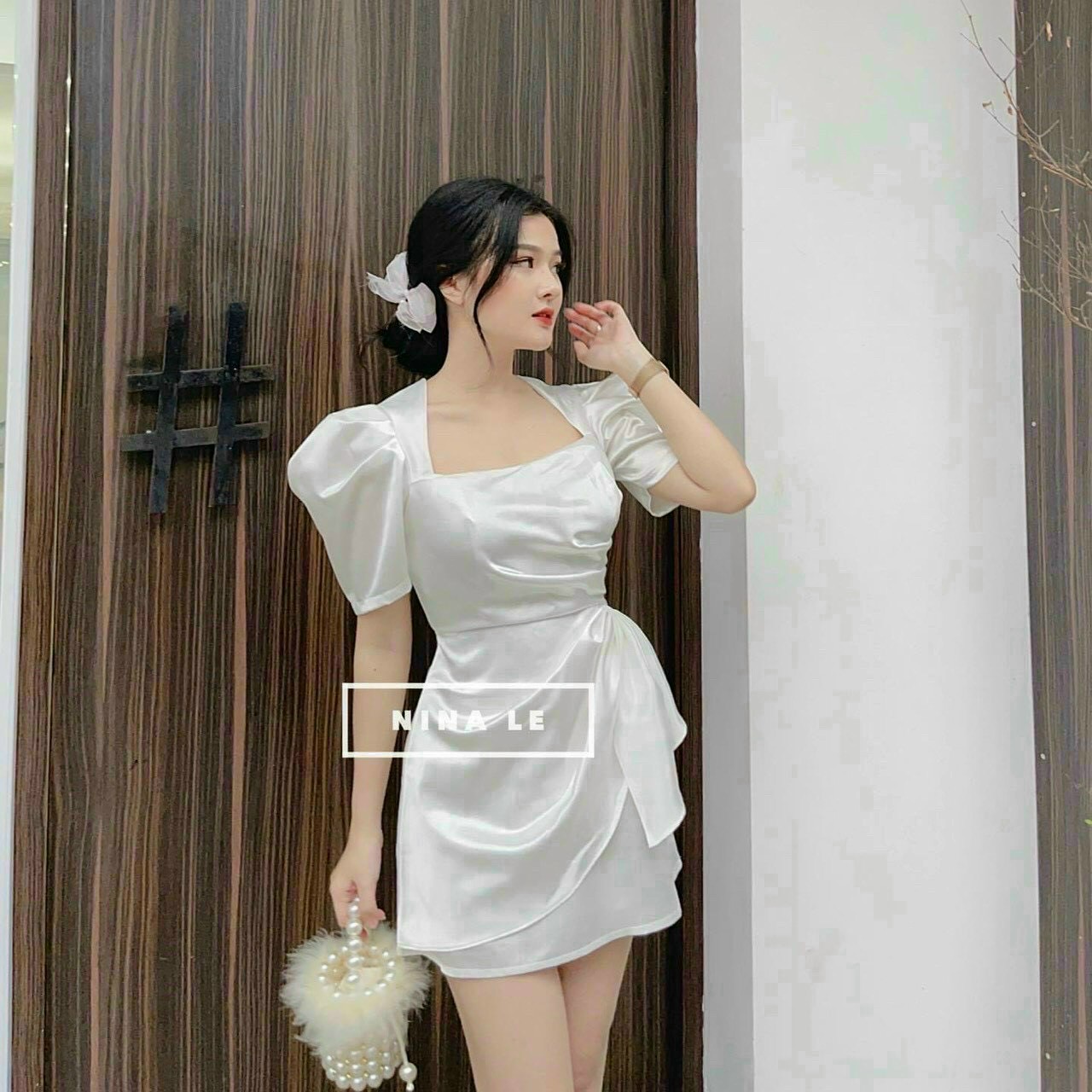 Đầm Bodycon Tay Phồng Nhúng Eo Sang Chảnh
