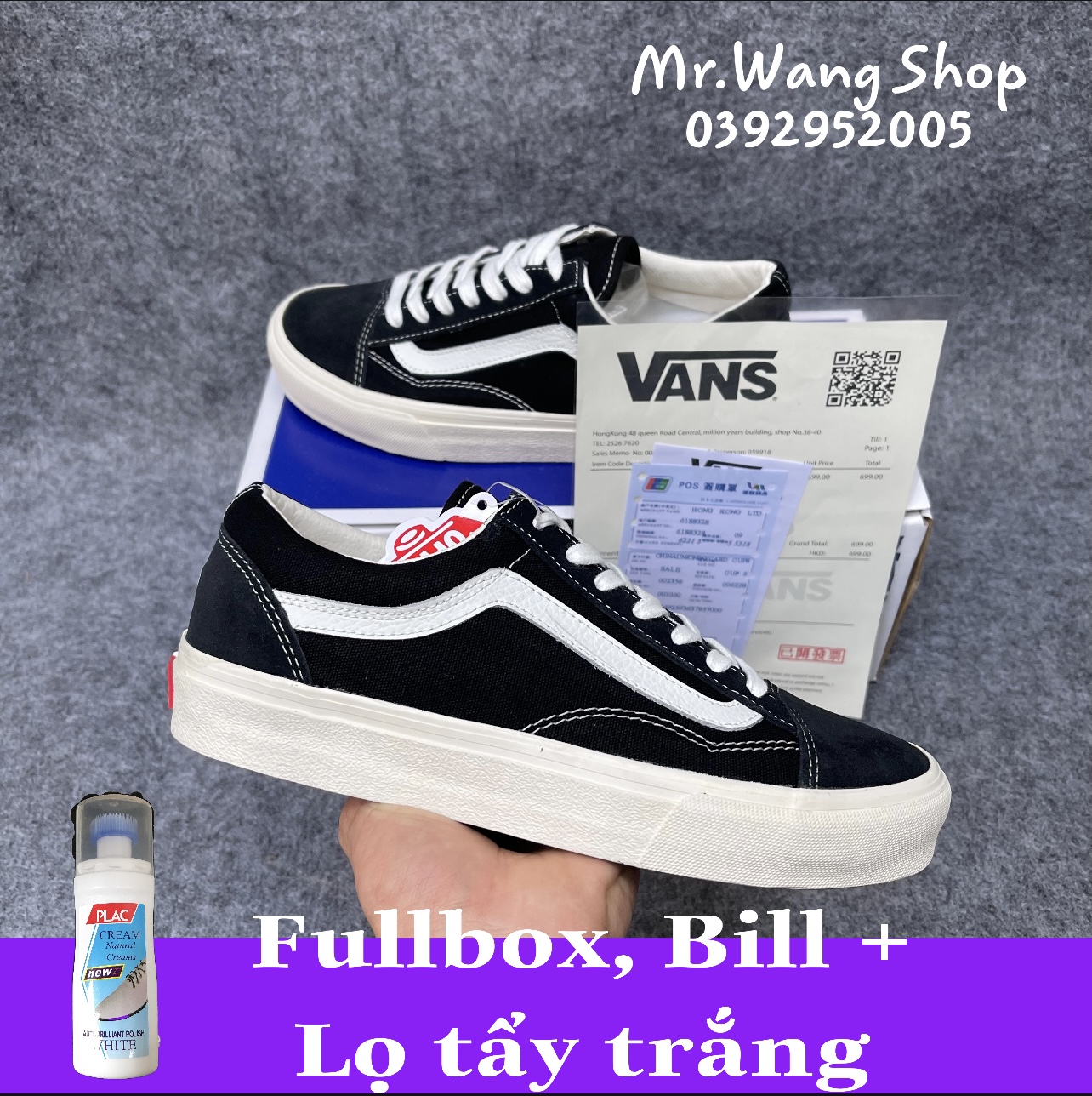 [Fullbox, Bill + Lọ tẩy trắng] Giày Vans 11 old skool, classic, slip on 36-43