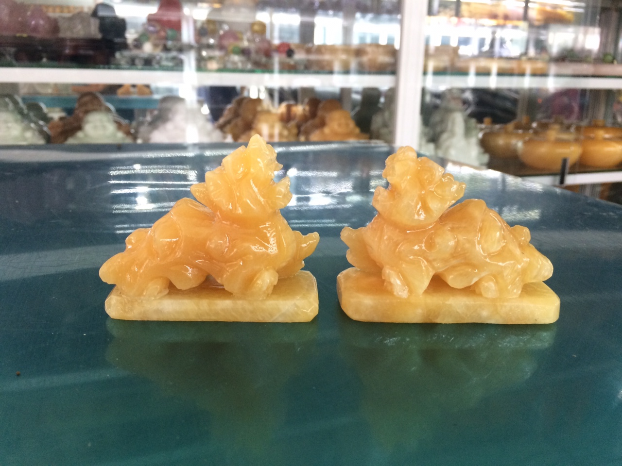 Cặp tỳ hưu đá ngọc hoàng long - Dài 8 cm