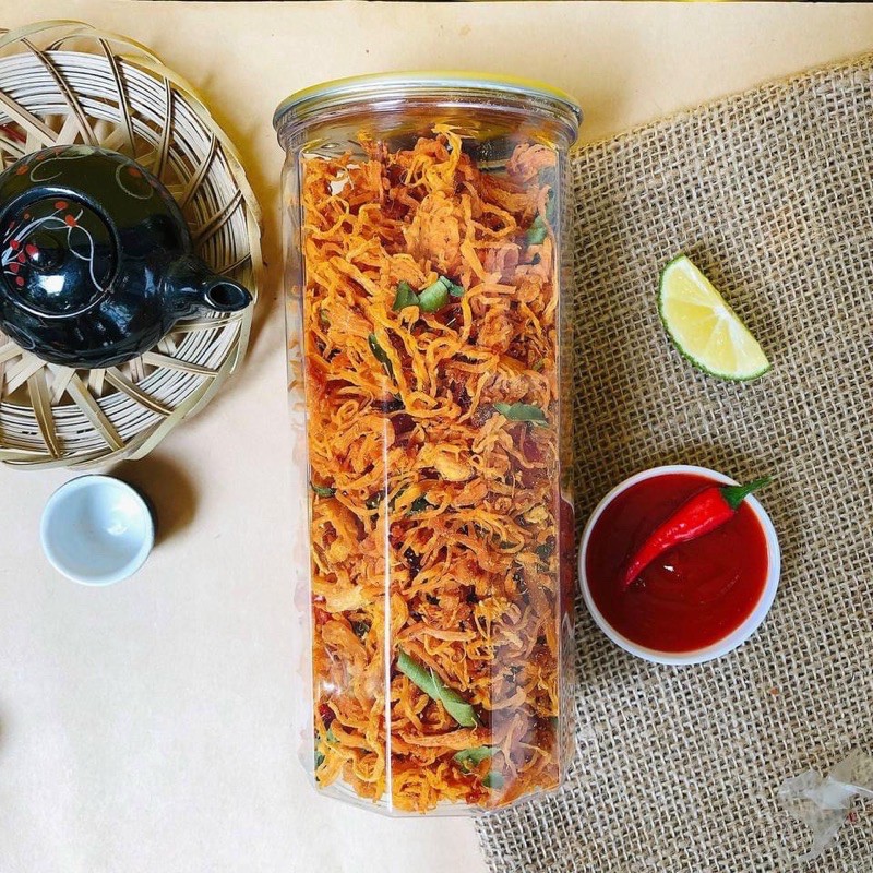 Khô Gà Lá Chanh Đóng Lon pet 300gr
