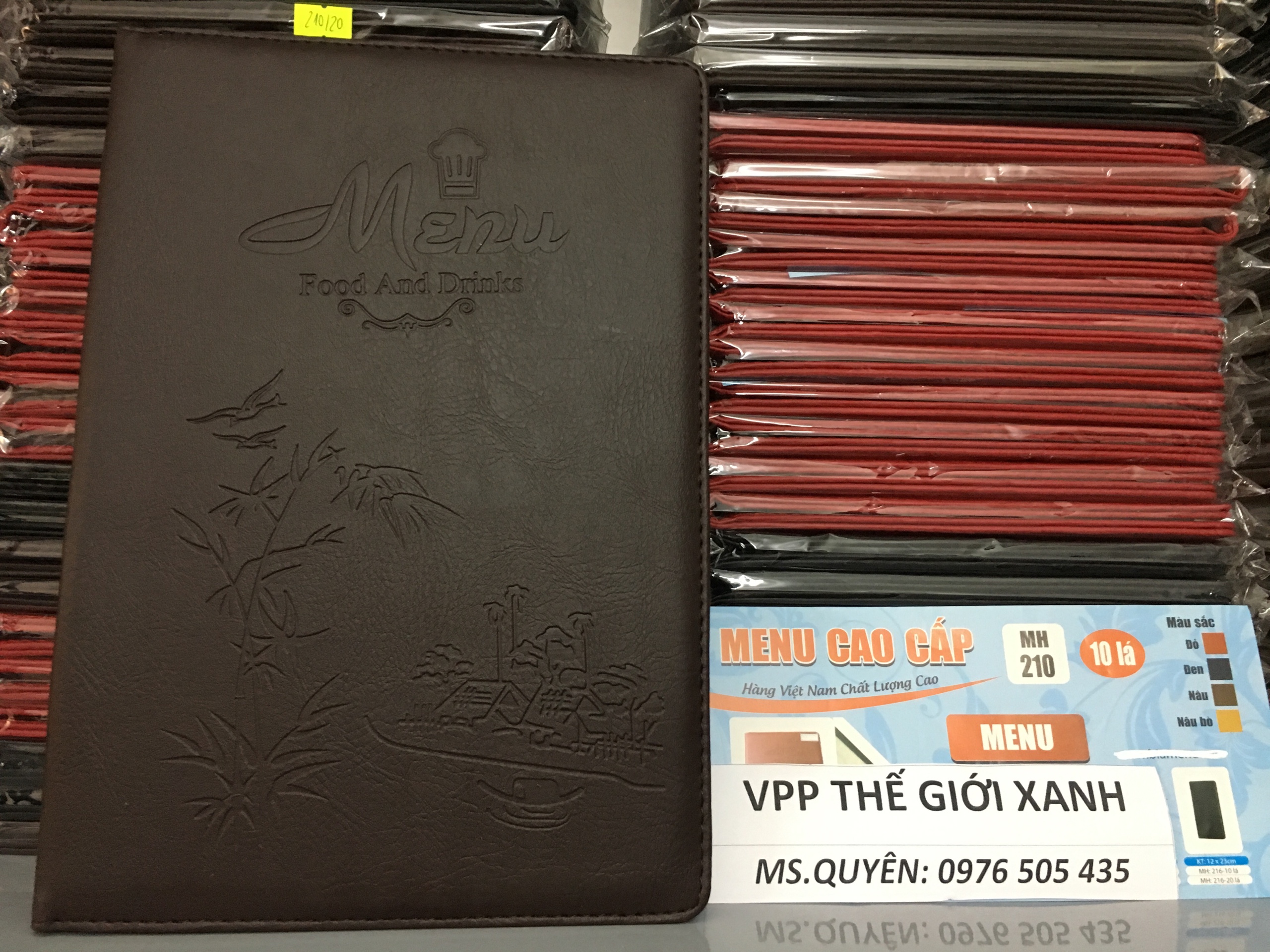 BÌA DA 20 LÁ MENU CAO CẤP MAY 21020 (20*30CM)