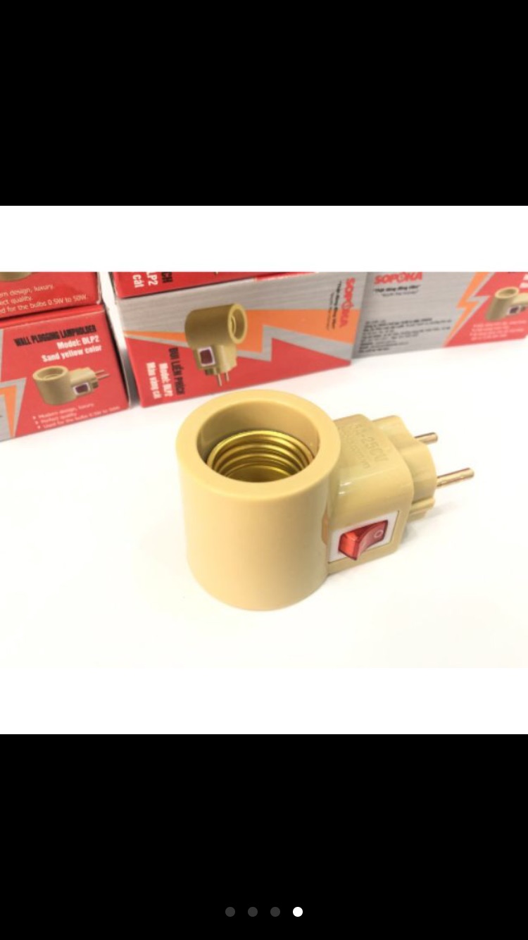 Đui đèn liền phích cắm có công tắc Sopoka