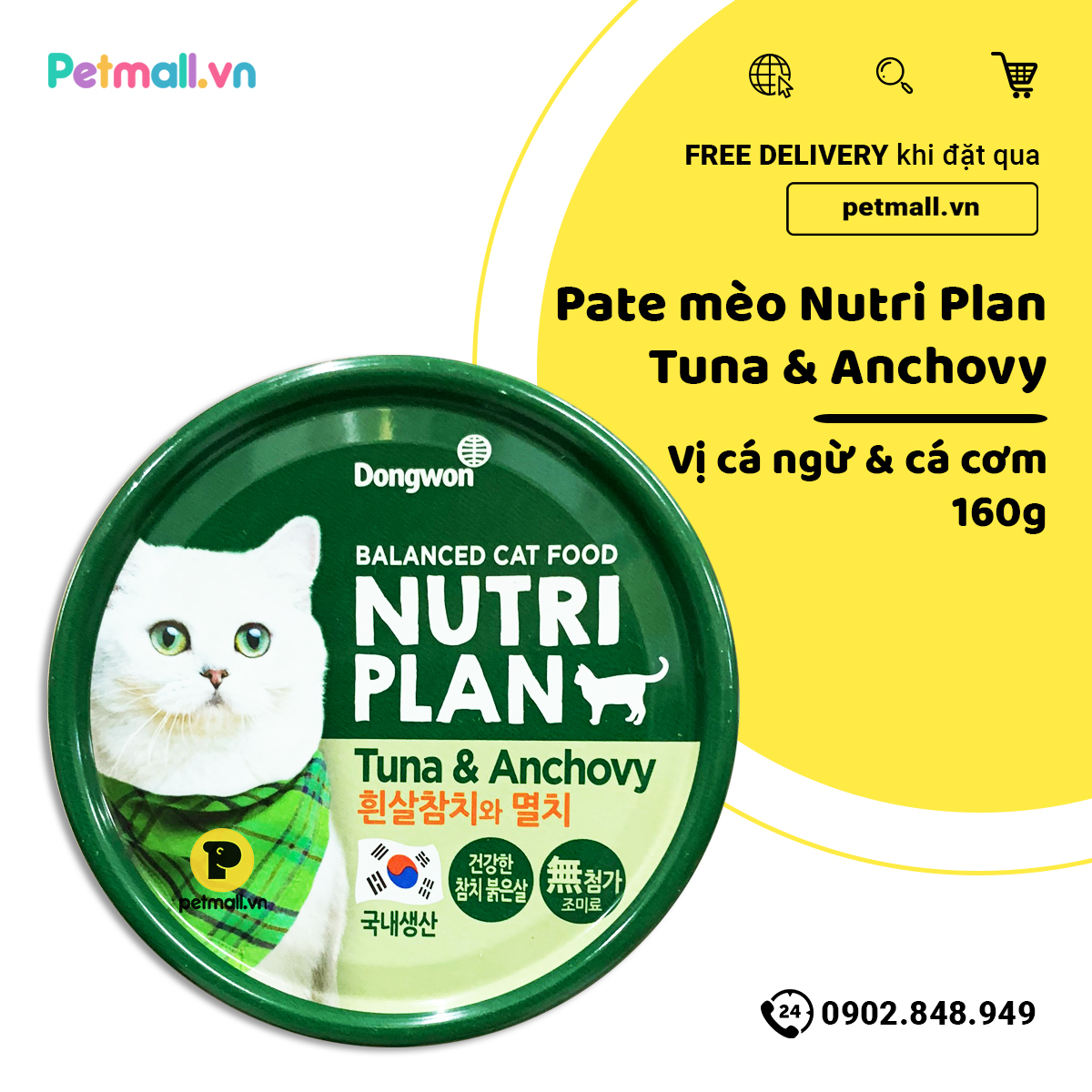 [HCM]Pate mèo Nutri Plan Tuna & Anchovy - 160g