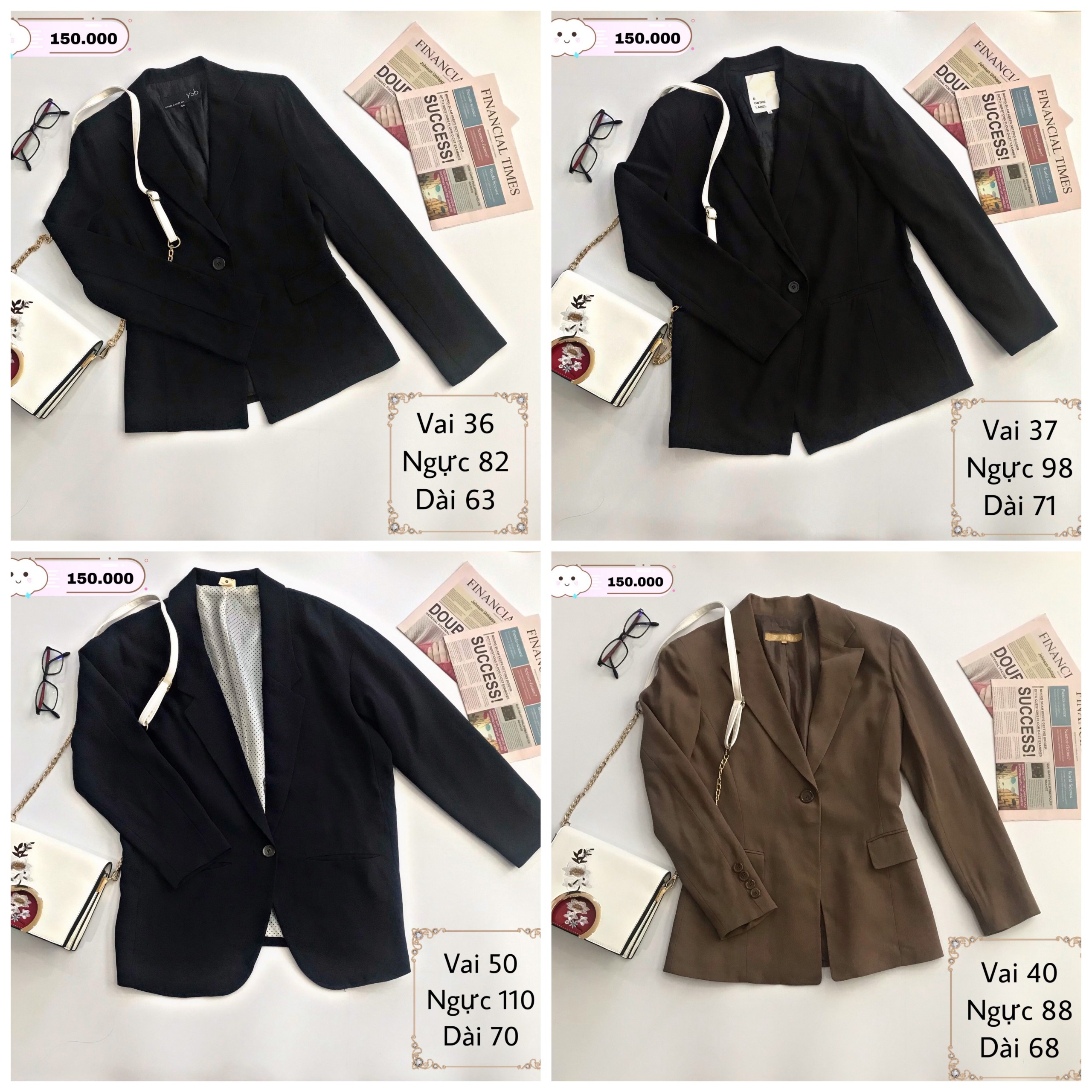 Vest, blazer nữ [2hand] đồng giá 150k