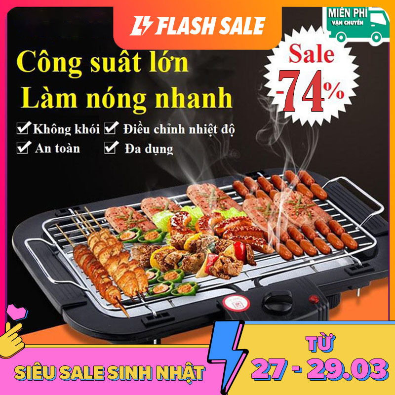 Bếp Nướng BBQ Không Dầu, Bếp Nướng Điện Không Khói Hàn Quốc, Bếp Nướng Không Khói, Dã Ngoại Tiệc Nướng Nhanh Chóng Tiện Lợi Bếp Nướng Thịt Không Dính, Không Dầu Bảo Hành 12 Tháng