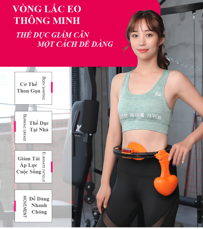 Vòng lắc eo tại nhà thông minh có bộ đếm vòng Hula cao cấp
