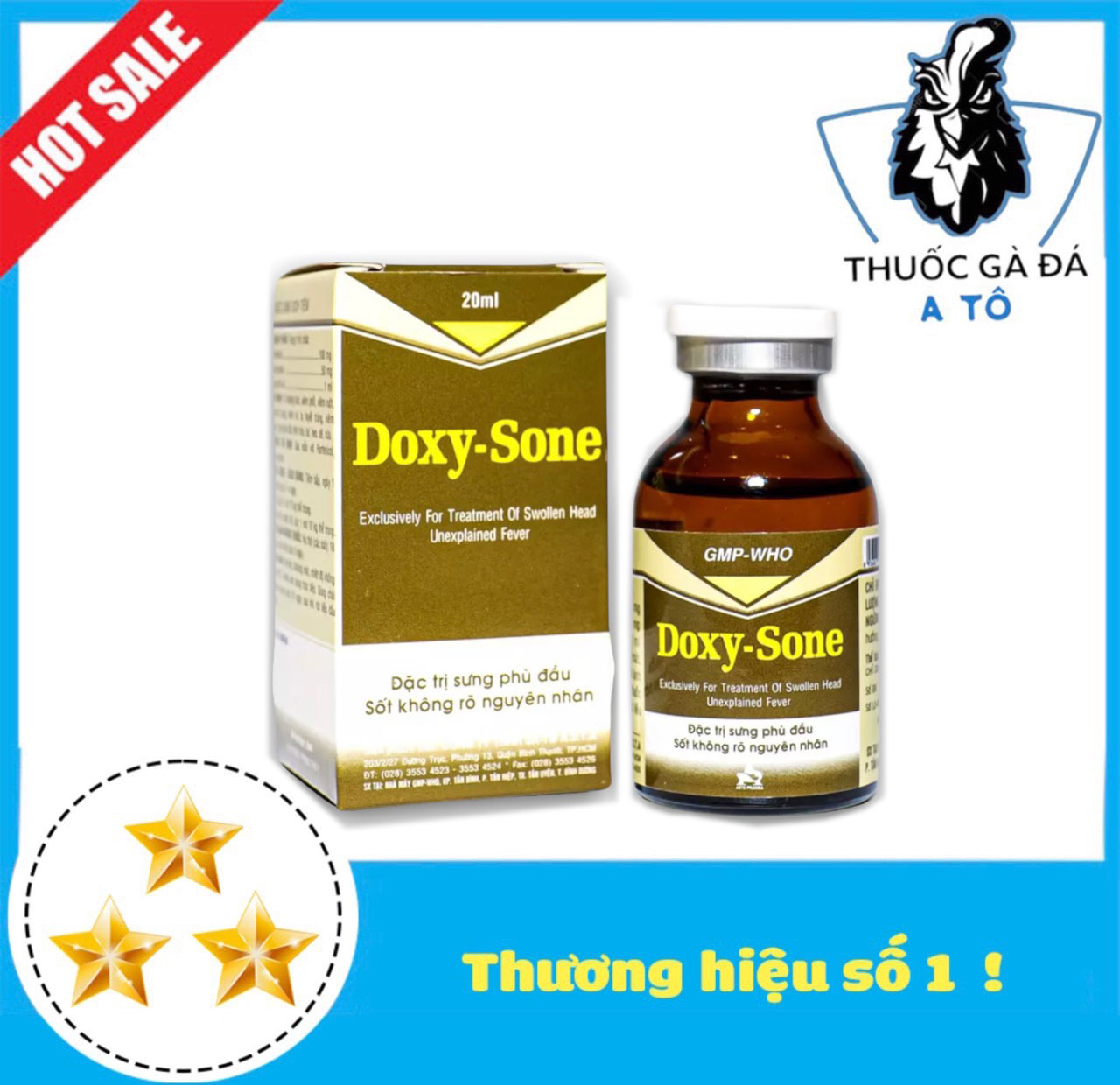 DOXY - SONE sưng phù đầu, sốt dành cho gà đá 20 ml