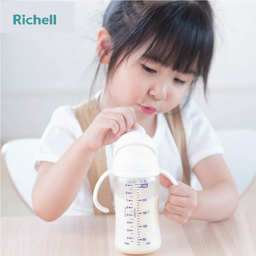 BÌNH ỐNG HÚT PPSU RICHELL (260ML-XANH LƠ)