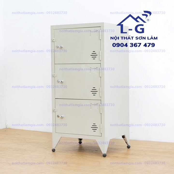 TỦ LOCKER 3 TẦNG SƠN TĨNH ĐIỆN CAO CẤP