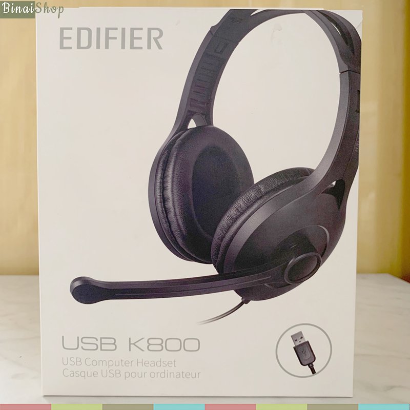 Edifier k800 - tai nghe chụp tai kèm micro chống ồn cho học trực tuyến, tổng đài viên, game thủ