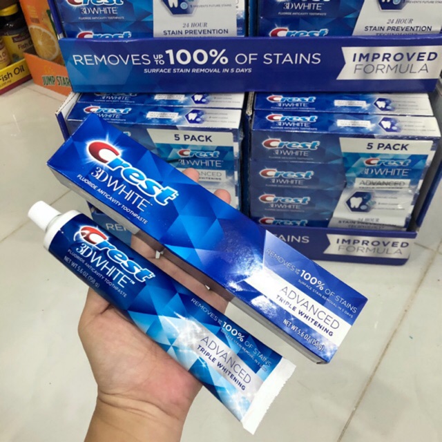 KEM ĐÁNH RĂNG CREST 3D WHITE 158GR CHUẨN MỸ
