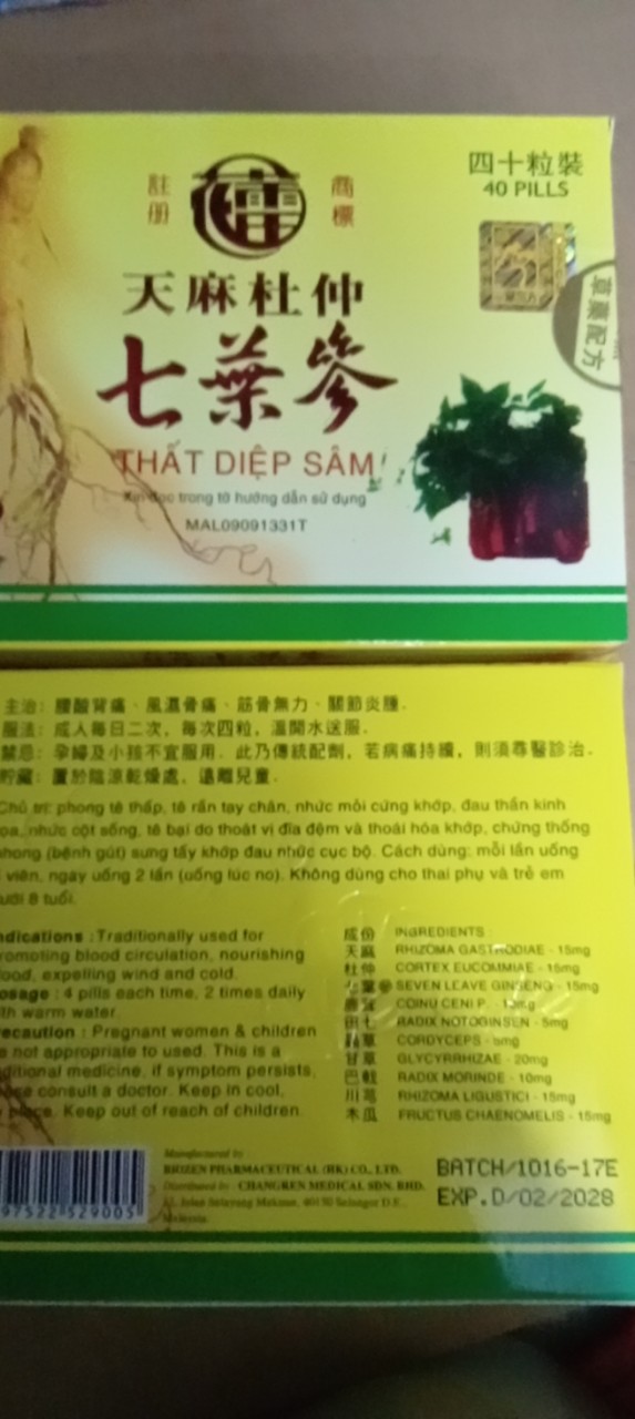 Thất diệp sâm vĩ 40 viên chính hãng