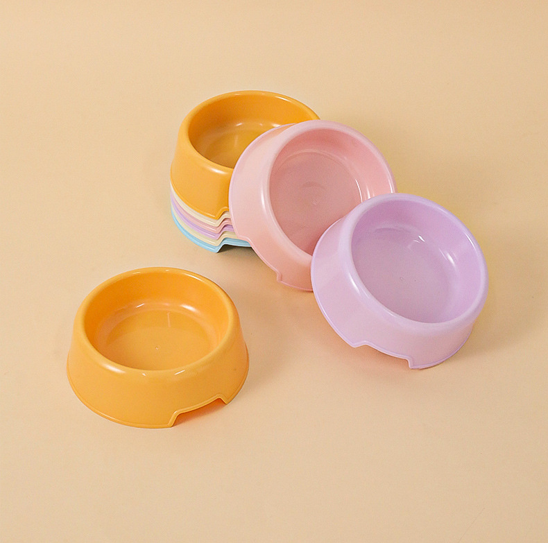 chén tròn nhựa màu basic cho chó mèo - T3 PETS SHOP