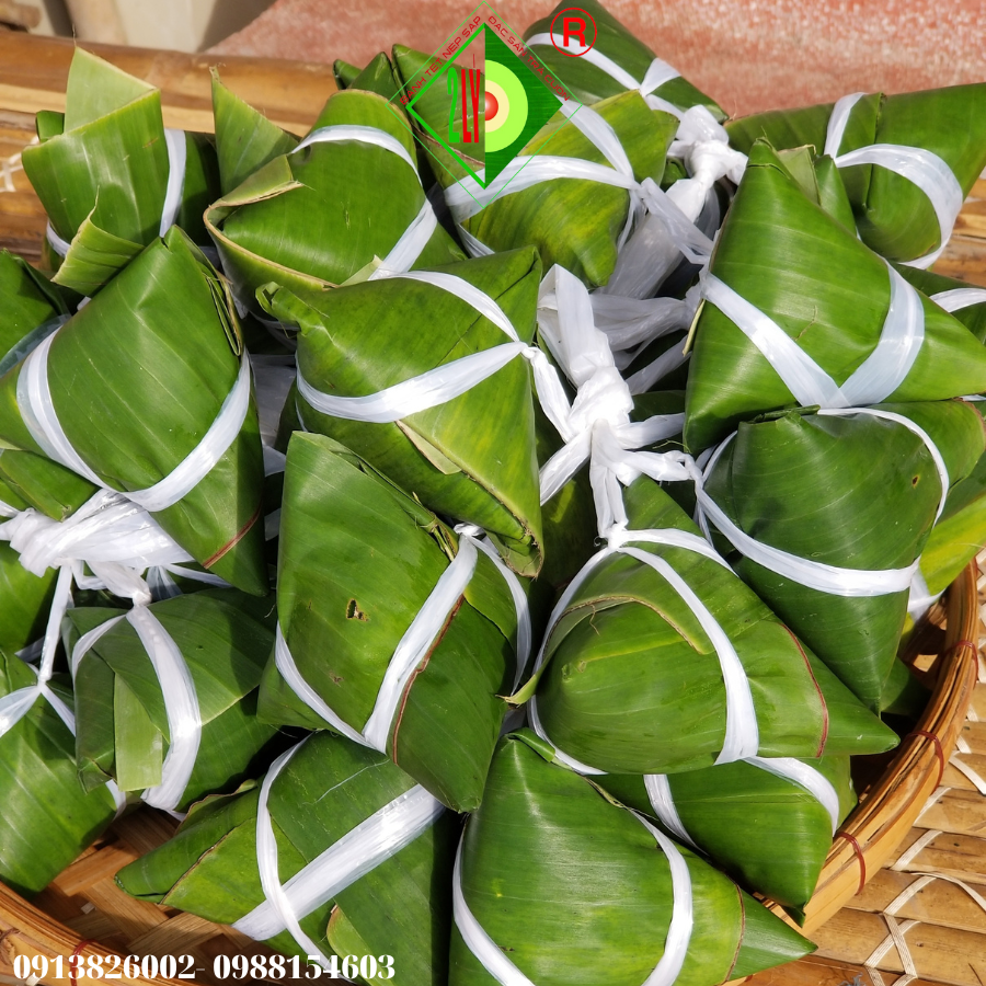 Bánh Ú Cẩm nhân mặn [Bánh tét Trà Cuôn Hai Lý tại Trà Vinh]