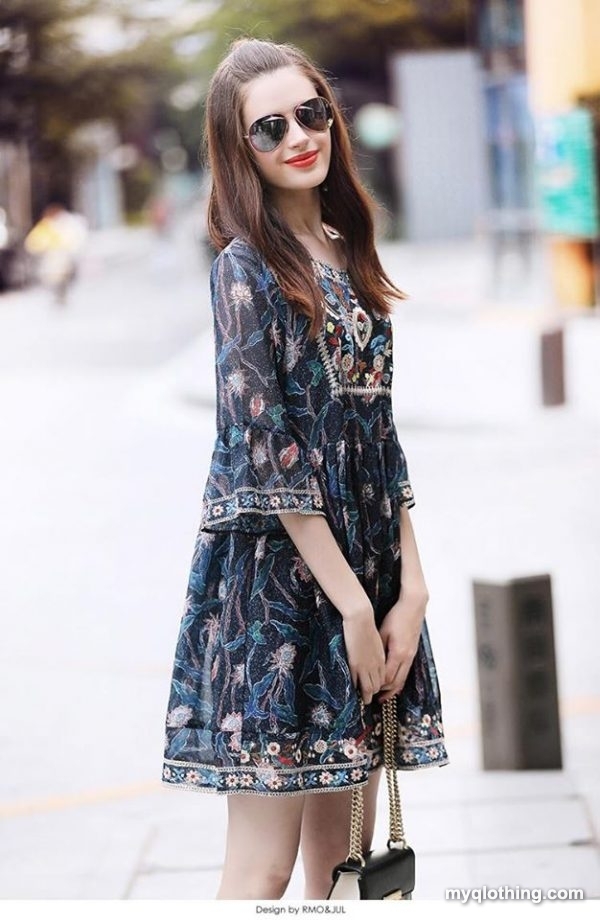 Đầm hàng hiệu RMO suông thêu xịn sò