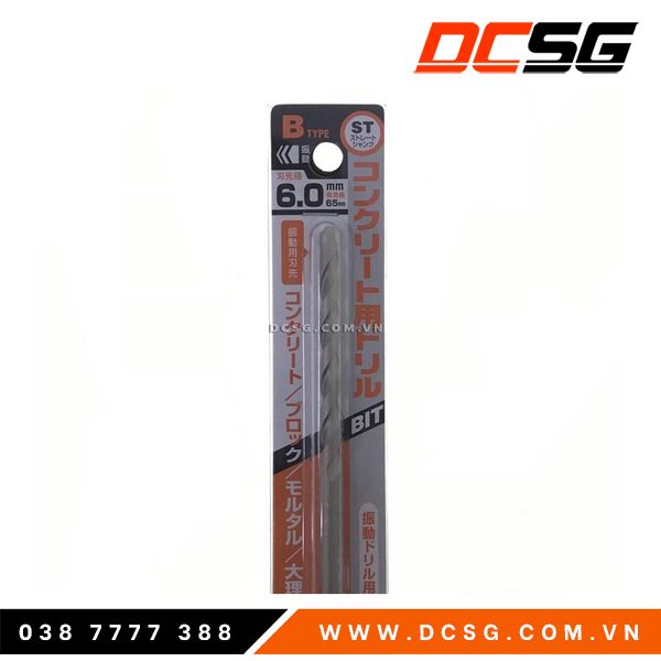Mũi khoan tường, bê tông 6.0x100mm chân tròn unika b6.0x100