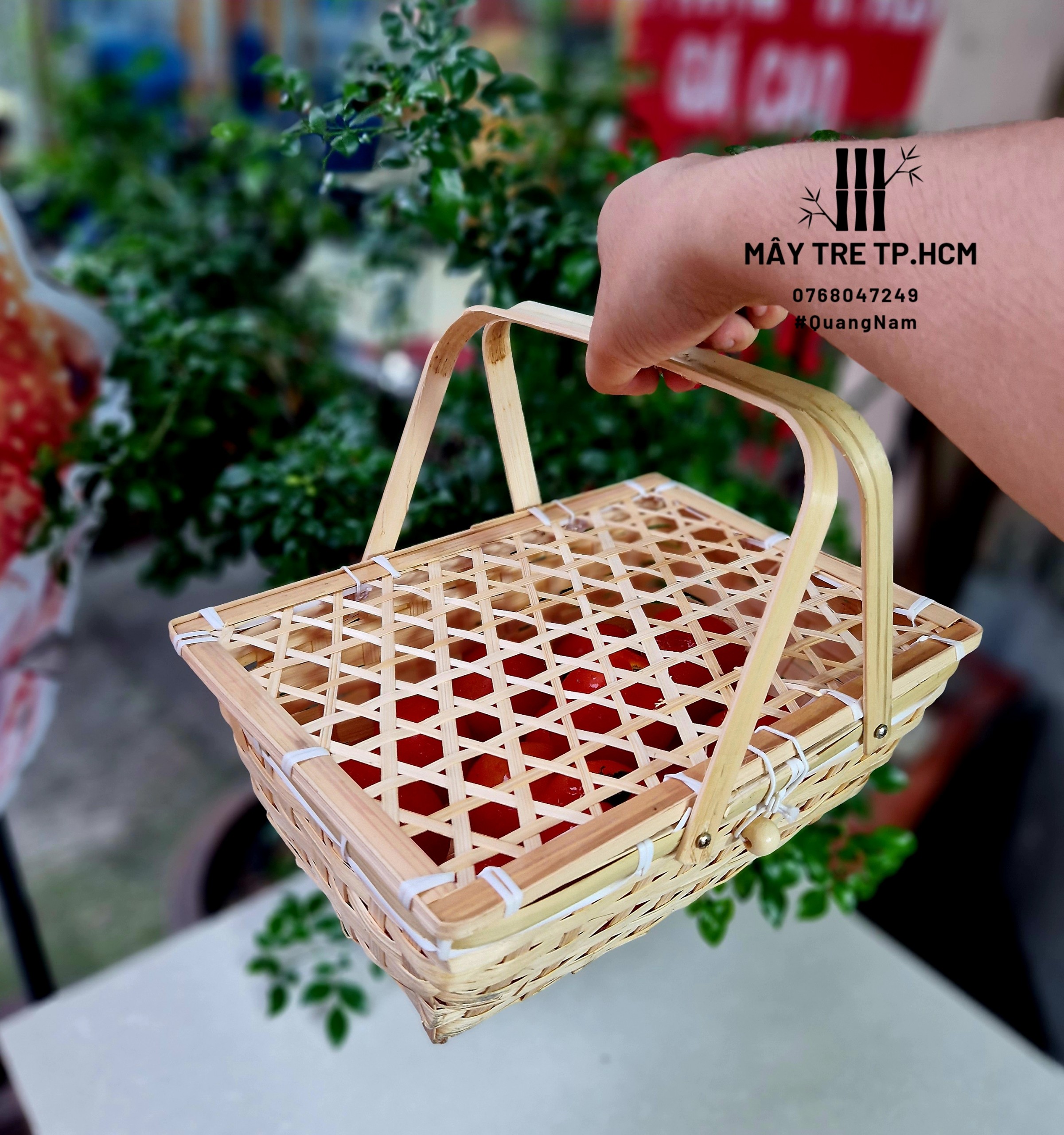 Giỏ vali đựng quà mây tre, đựng trái cây quà tết